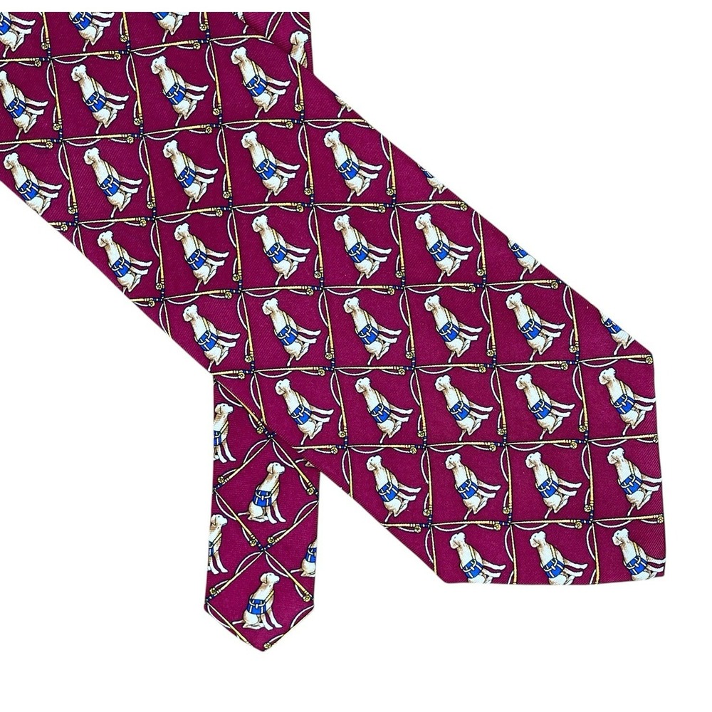 Brooks Brother Makers Golden Retriever Dog Silk Necktie Hunting Americana Preppy